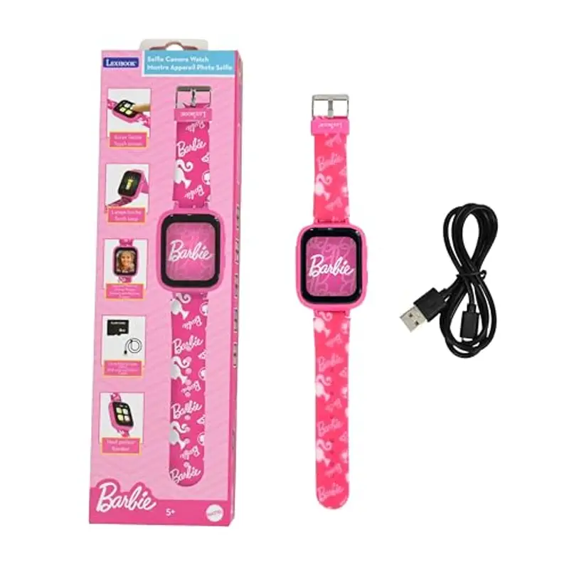 Lexibook, La casa delle bambole di Gabby, Orologio con fotocamera selfie, touch screen HD, fotocamera 720p, lettore MP3, altoparlante incorporato, dittafono, contapassi, giochi, rosa/blu, DMW070GDH