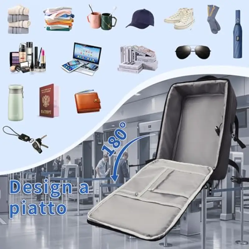 Leyrica Zaino da viaggio Grigio 786338 miniatura 3