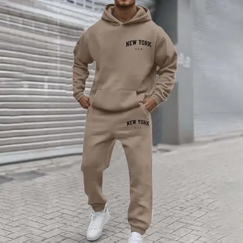 Lggwunsi Tute Uomo - Moda Comodi Cotone Tuta Uomo Completa Morbida Elasticità Tute Sportiva Jogging Traspirante Yoga miniatura 2