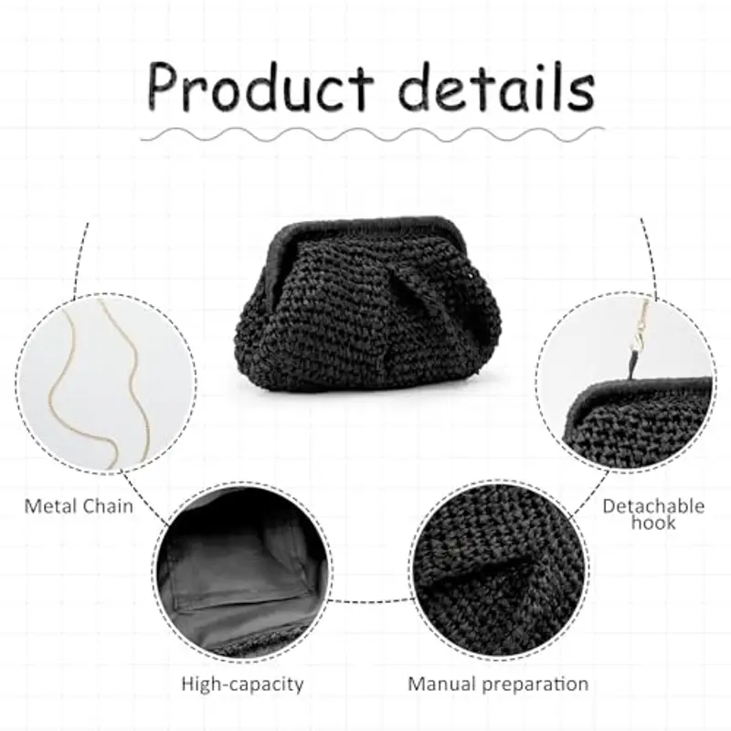 LHHMZ Pochette Donna Nero 1604009 miniatura 3