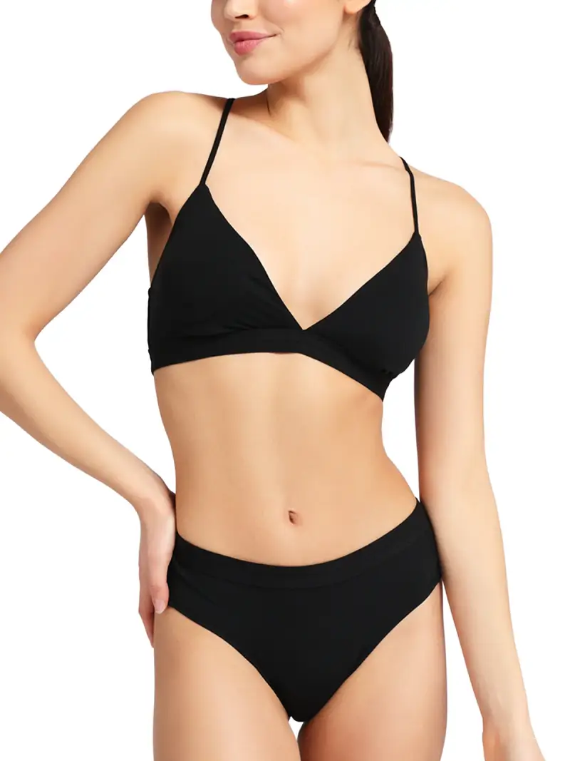 Brasiliana donna elastico jaquard, microfibra elasticizzata SOFT TOUCH FLEX - S / NERO 0007