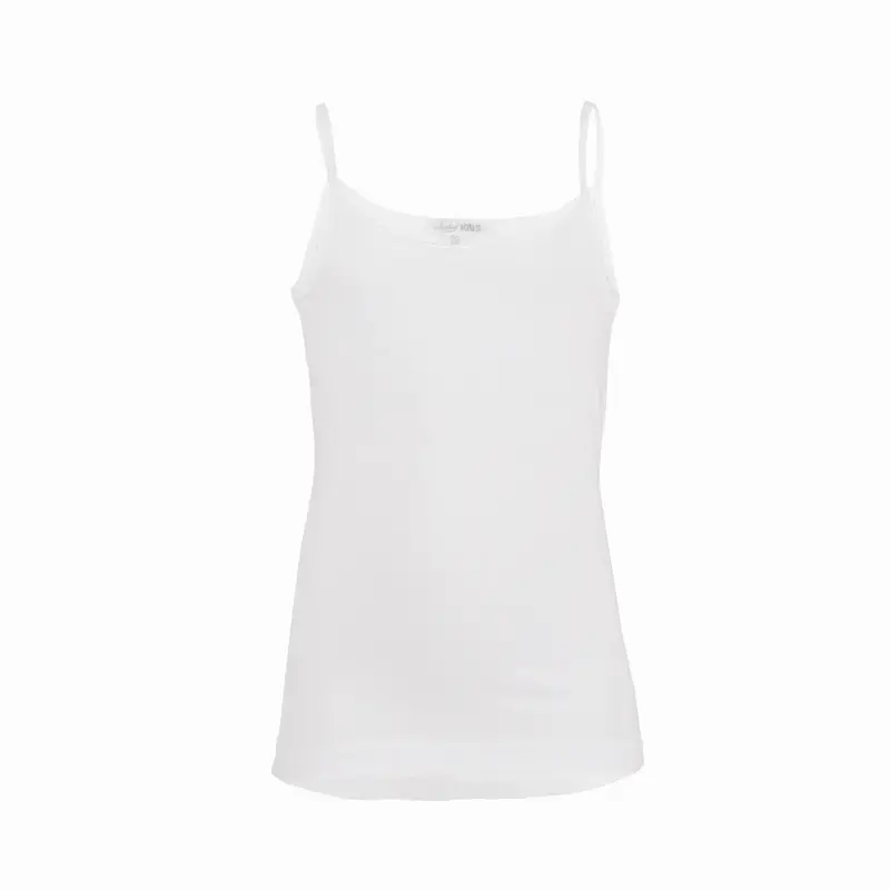 Canotta bordo raso spallina sottile bimba, cotone - BIANCO 2031 / 2-XS