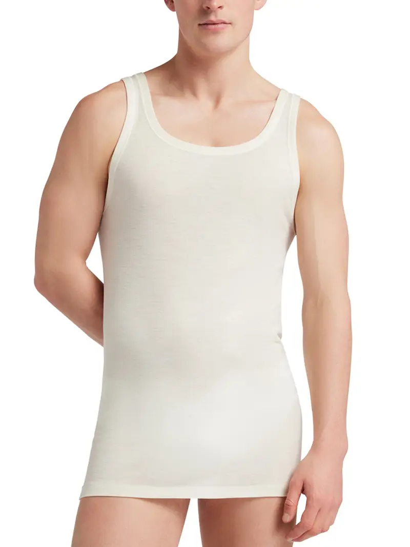 Canotta spalla larga uomo, 80% lana - BIANCO 106 / 4-M