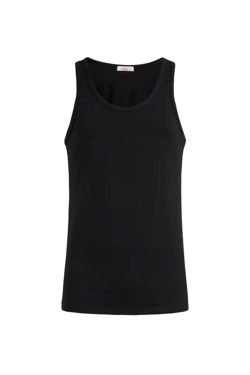 Canotta spalla larga uomo, cotone elasticizzato - 3-S / NERO 0007