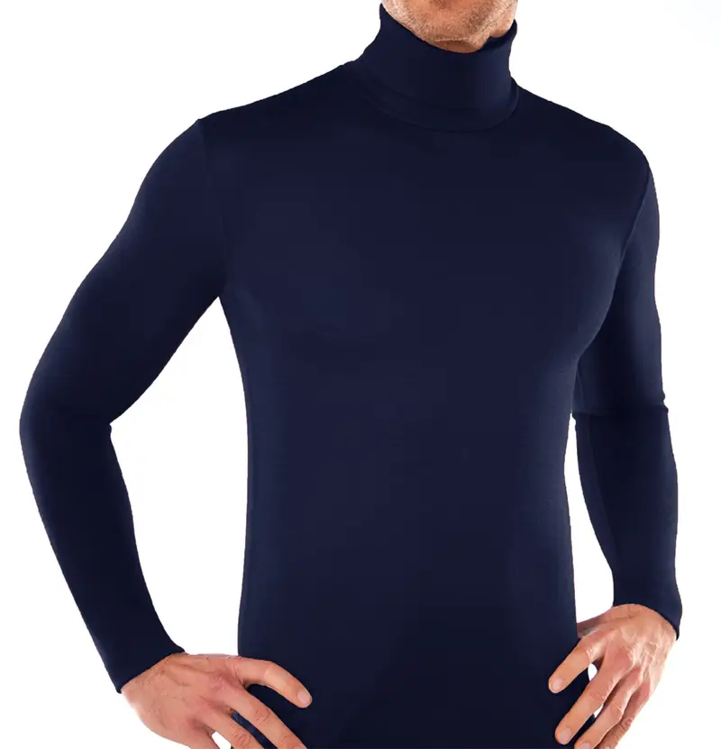 Dolcevita manica lunga uomo, misto lana (50%) - BLU 23 / 4-M