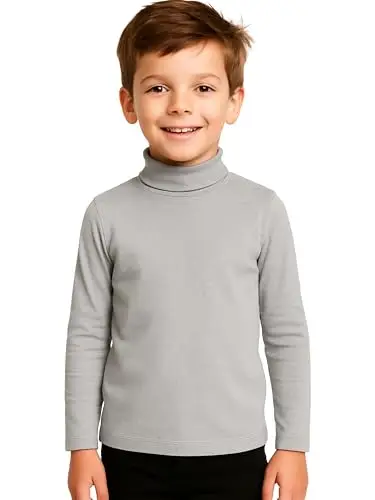 Liabel Lupetto Bambino Caldo Cotone Morbido Dolcevita Bambino Manica Lunga Collo Alto 3