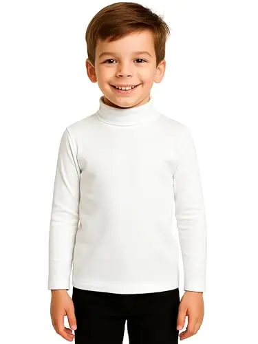 Liabel Lupetto Bambino Caldo Cotone Morbido Dolcevita Bambino Manica Lunga Collo Alto 3