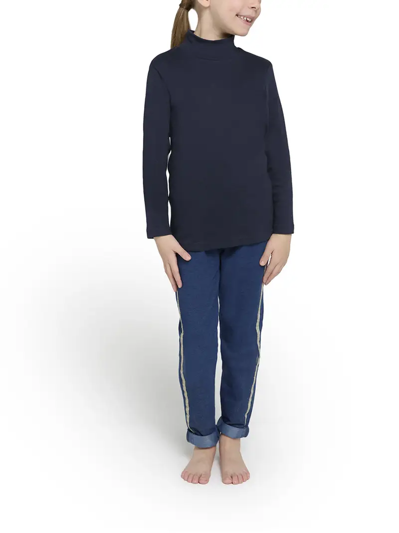 Lupetto manica lunga bimbo/bimba, caldo cotone - BLU 124 / 3-S