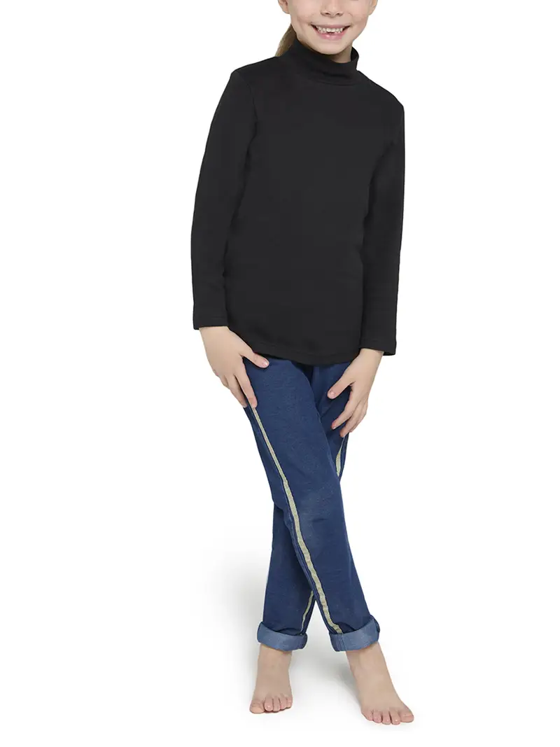 Lupetto manica lunga bimbo/bimba, caldo cotone - NERO 122 / 3-S