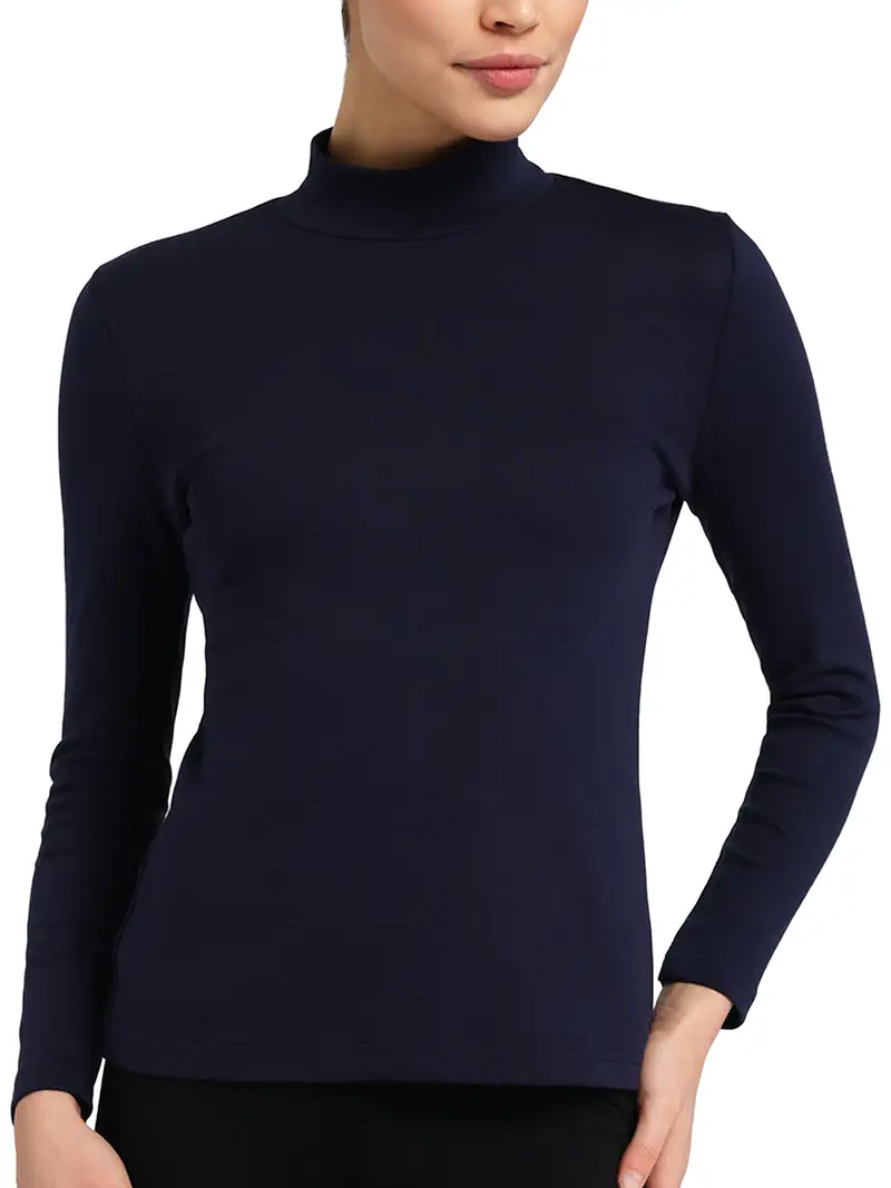 Lupetto manica lunga donna, caldo cotone - BLU ECLISSE 2711 / 2-XS