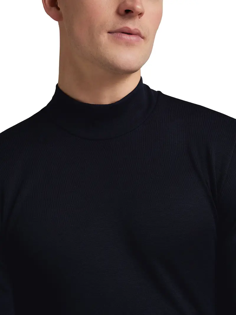 Lupetto manica lunga uomo, misto lana (50%) - BLU 1159 / 3-S