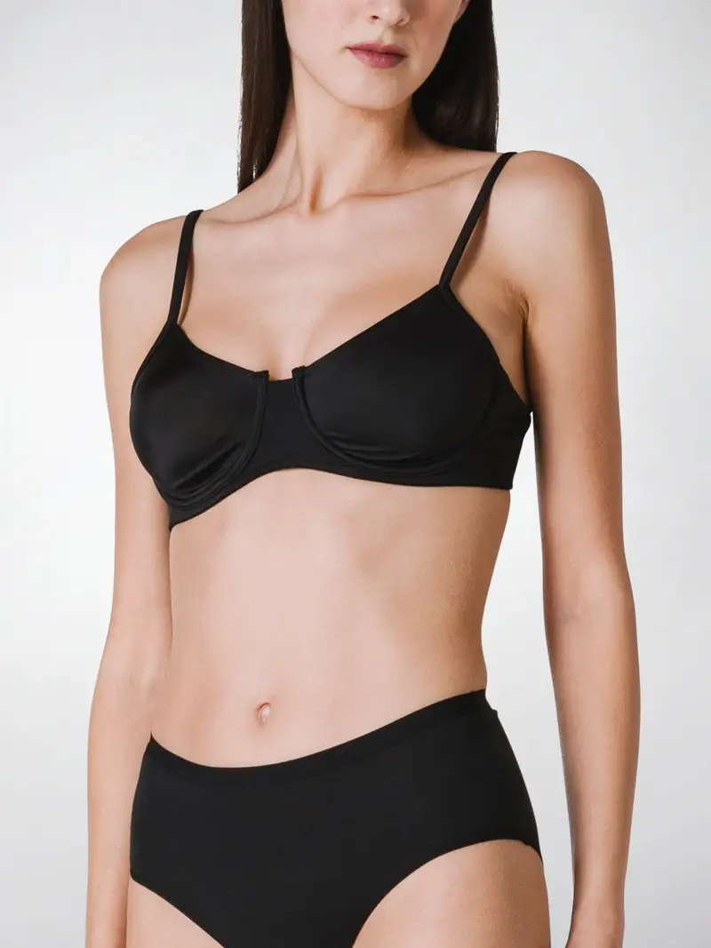 Reggiseno balconcino con ferretto coppa C MARA, microfibra - NERO 165 / 2-XS