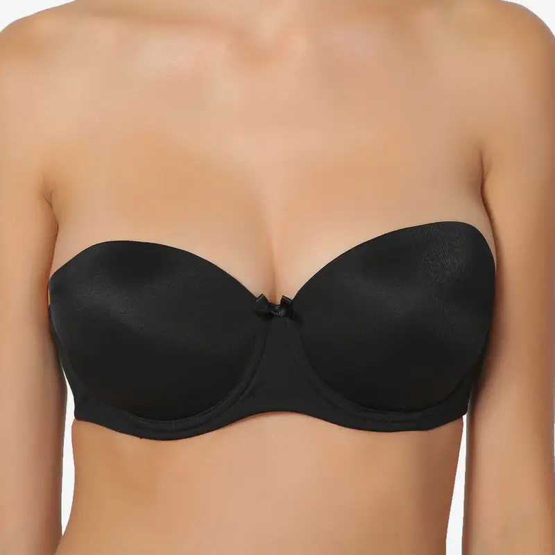 Reggiseno fascia con ferretto coppa B ANNA, microfibra - NERO 153 / 2-XS