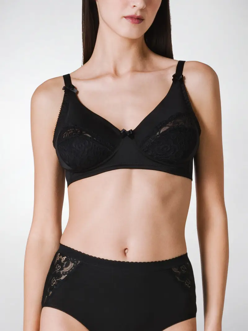 Reggiseno preformato senza ferretto coppa C STELLA, microfibra - NERO 190 / 3-S