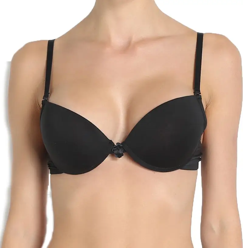 Reggiseno push-up con ferretto coppa B LINDA, microfibra - NERO 162 / 2-XS
