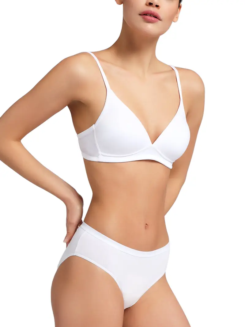 Reggiseno triangolo senza ferretto coppa B ALESSIA, microfibra - BIANCO 654 / 2-XS