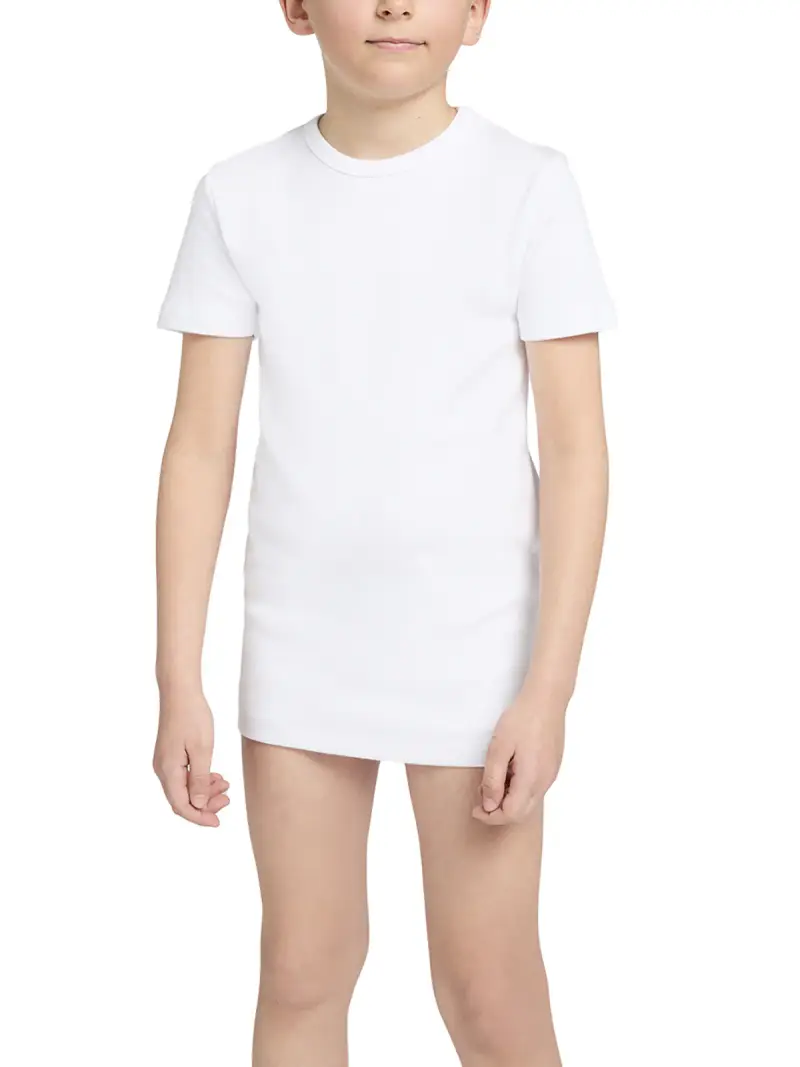 T-Shirt girocollo manica corta bimbo, THERMO COTTON - 3/S / BIANCO 0001