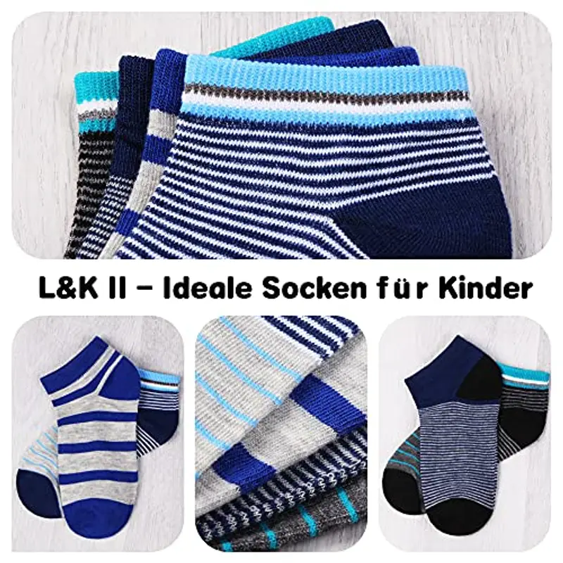 Libella 12 Paia Calzini sneaker bambino ragazzi calzini sneaker bambino colorati 2846 27 miniatura 2