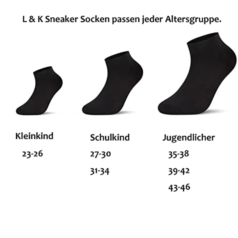 Libella 12 paia di calzini sneaker calzini corti bambino/a Calzettoni bianco e nero a scelta 80% cotone 2862 31-34 miniatura 3