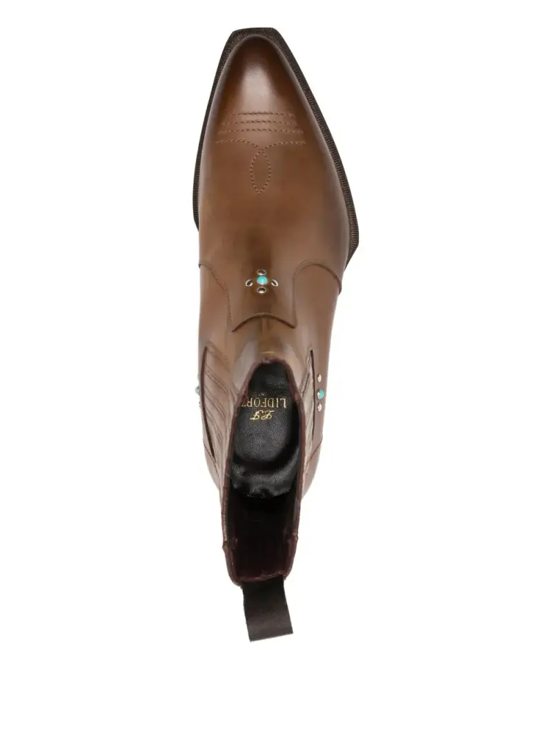 Lidfort Stivali marroni in pelle per uomo miniatura 2