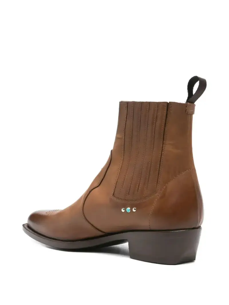 Lidfort Stivali marroni in pelle per uomo miniatura 3