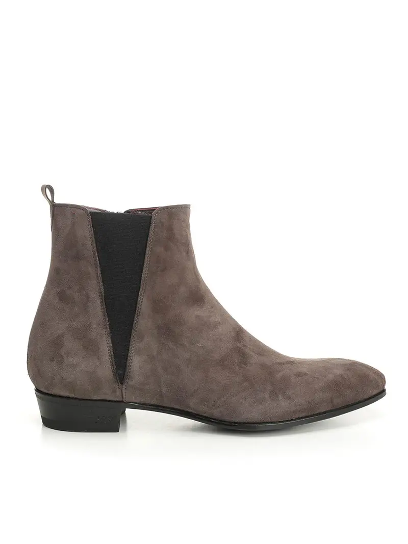 Suede Ankle Boot Grigio