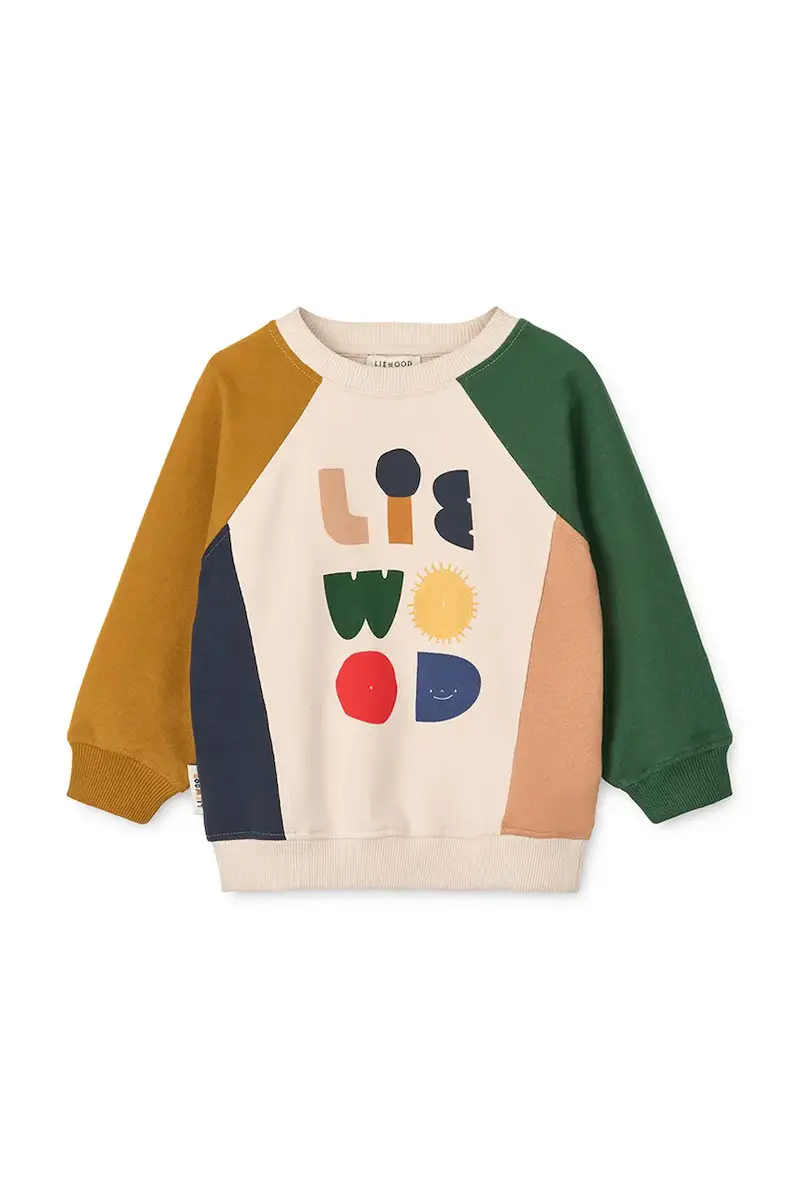 felpa in cotone bambino/a Aude Placement Sweatshirt colore beige LW20358 miniatura 2