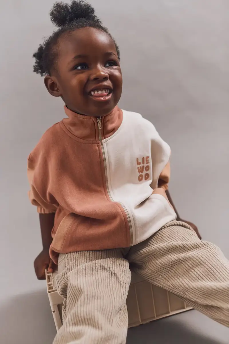 felpa in cotone bambino/a Cassius Zip-up Sweatshirt colore arancione LW20080