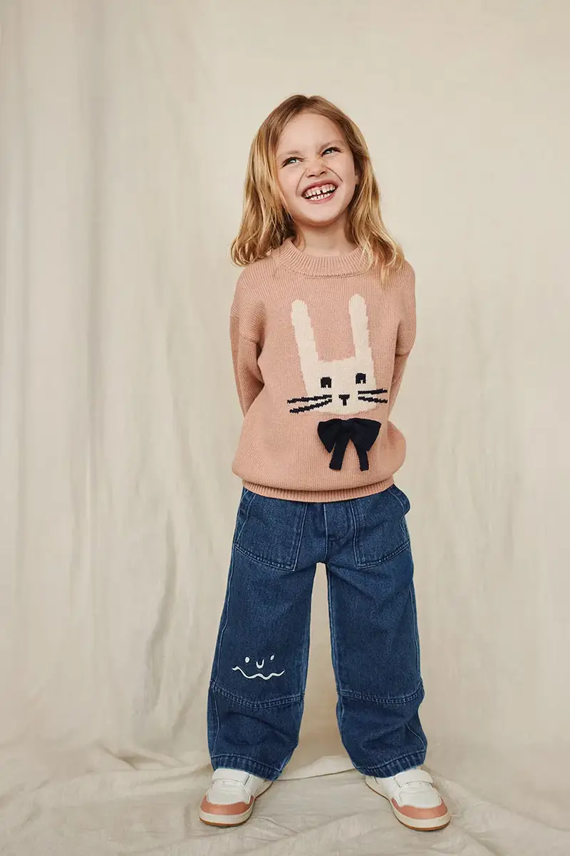 felpa in cotone bambino/a Orlane Embroidery Knit Jumper Rosa