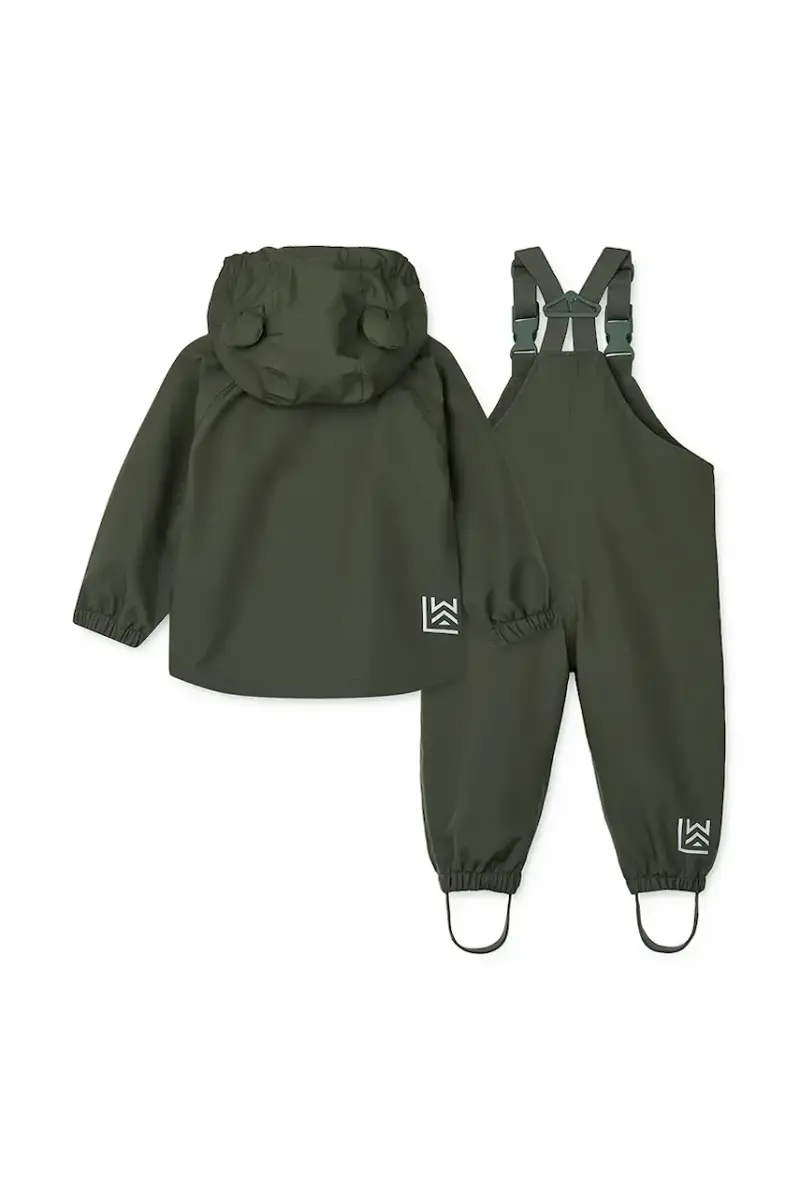 giacca e pantaloni per neonati Manu Rainwear Set colore verde LW19910 miniatura 2