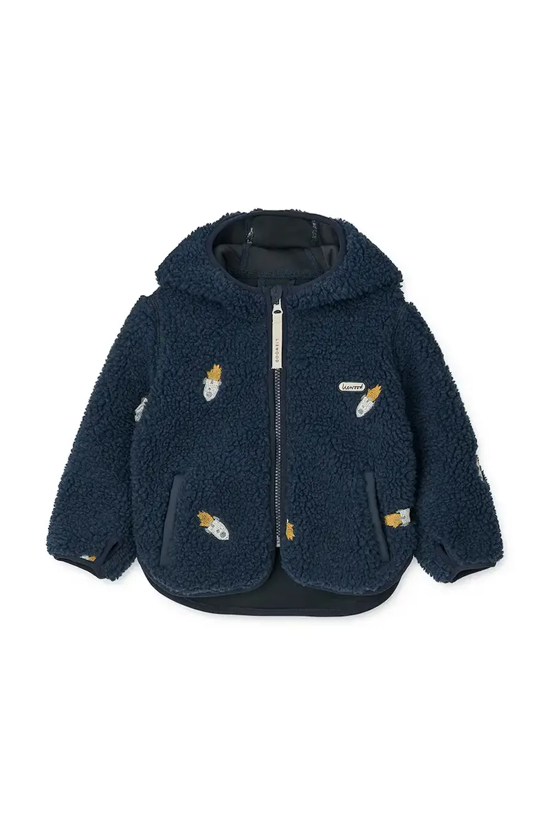giacca neonato/a Mara Pile Jacket With Ears colore blu navy LW18633