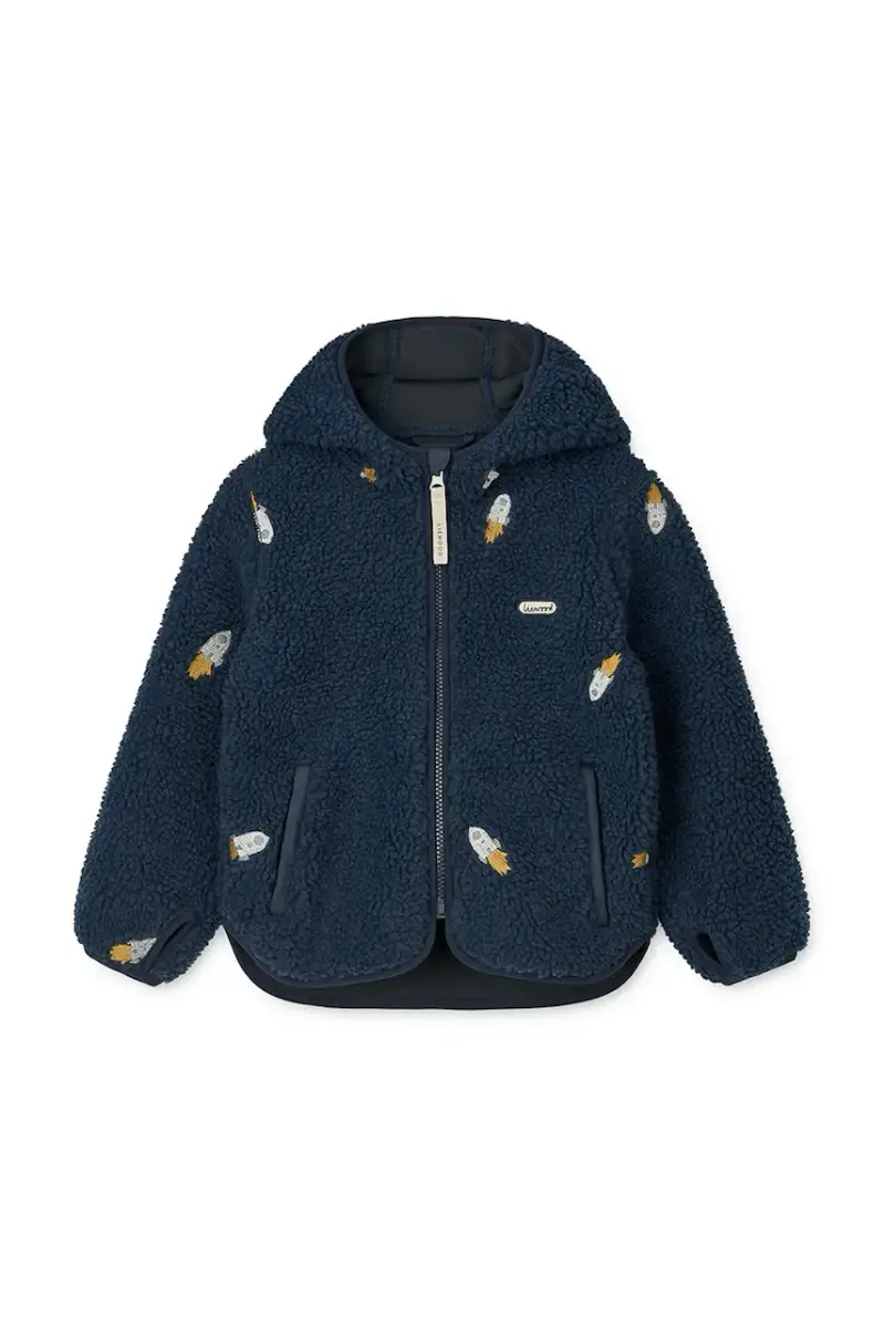 giacca per bambini Mara Pile Jacket colore blu navy LW18920