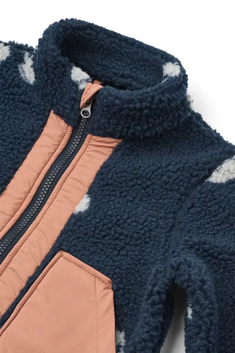 giacca per bambini Noam Pile Jacket colore blu navy LW20017 miniatura 3