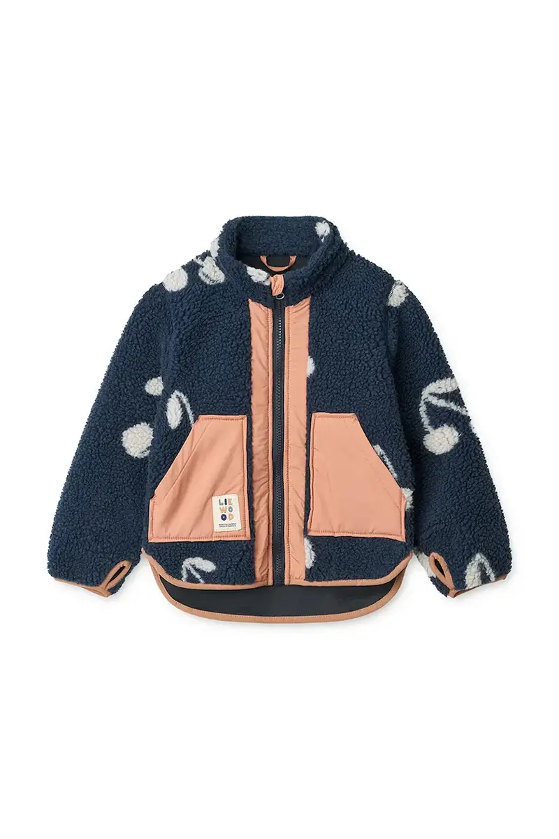 giacca per bambini Noam Pile Jacket colore blu navy LW20017