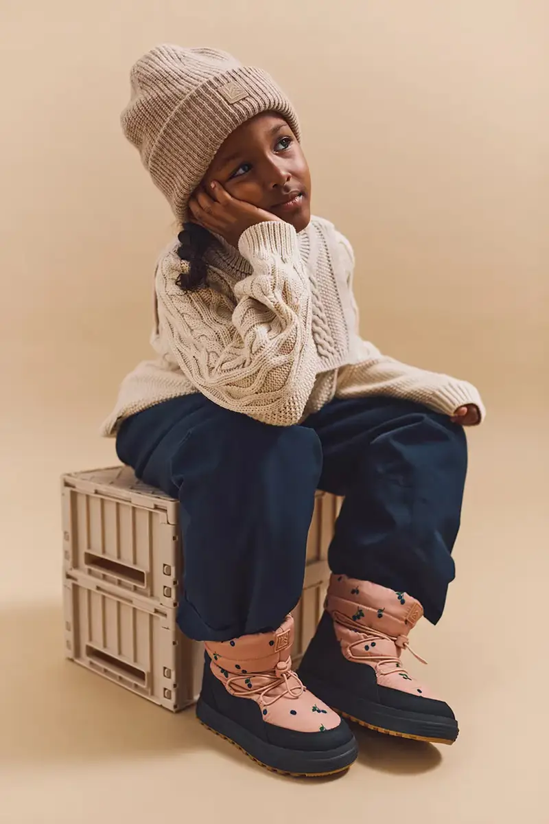 maglione con lana per bambini Callio Knit Jumper colore beige LW20307