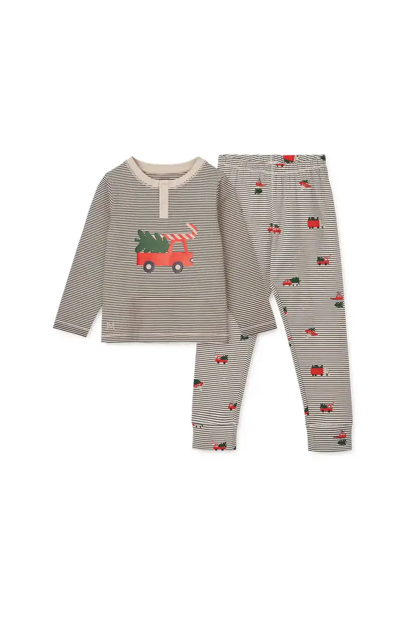 pigama in lana bambino Wilhelm Printed Pyjamas Set Blu navy