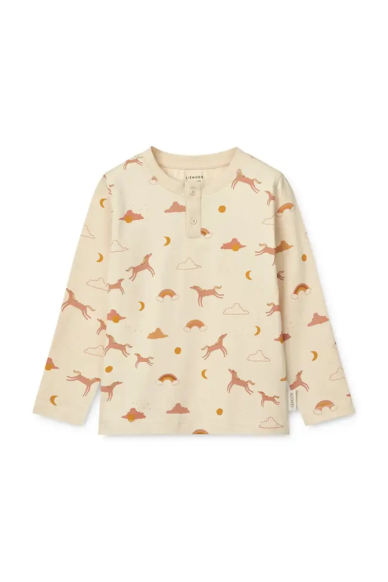 pigama in lana bambino Wilhelm Printed Pyjamas Set colore beige LW19854 miniatura 2