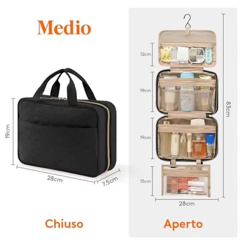 Lifewit Beauty Case Donna Nero 1585843 miniatura 2