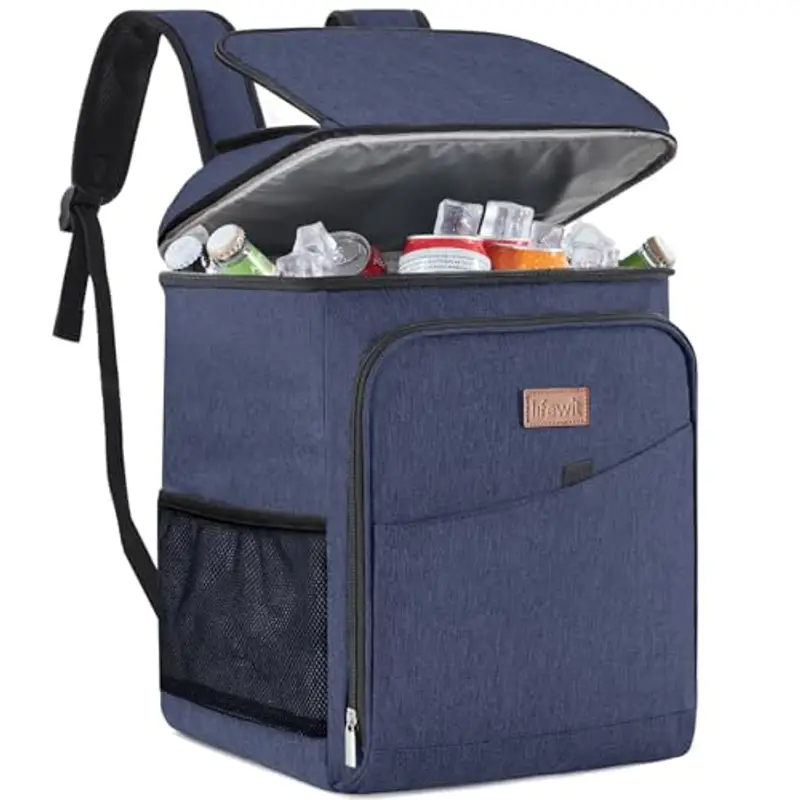 Lifewit Zaino Frigo Termico 26L (34 Lattine), Grande Borsa Frigo Zaino Portatile, Cestini e Panieri da Picnic, Zaini Termica porta Pranzo per Mare, Spiaggia, Viaggio, Campeggio, Blu Scuro