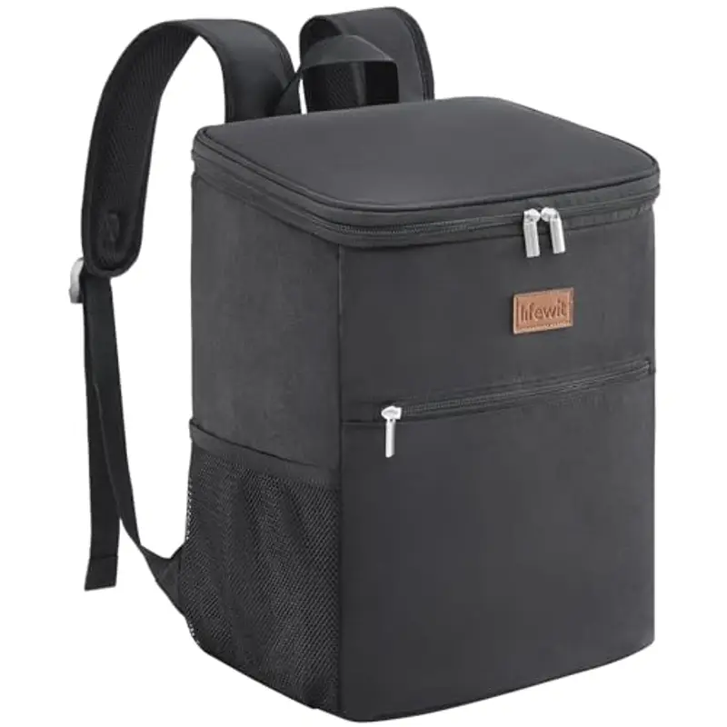 Lifewit Zaino Termico 24L (30 Lattine), Borsa Frigo Portatile con Scomparto, Grande Borse Termica Porta Pranzo per Uomo e Donna, Cooler Bag per Mare, Spiaggia, Viaggio, Nero
