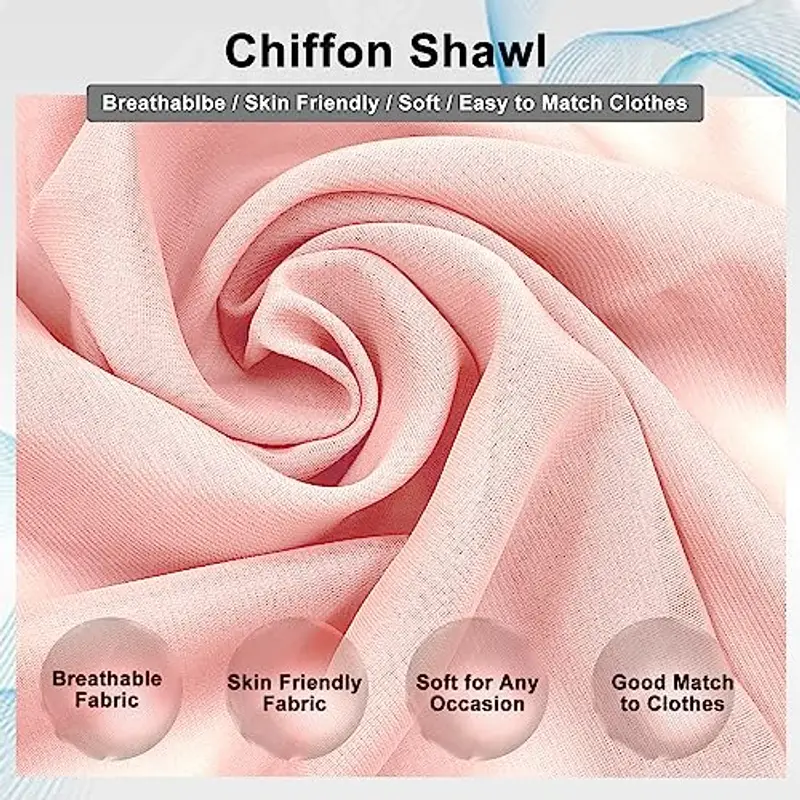 lifwimner Scialle Donna In Raso Chiffon Silky Sciarpa Tinta Unita Wrap Stola Per Sposa Damigella Cerimonia Matrimonio miniatura 3