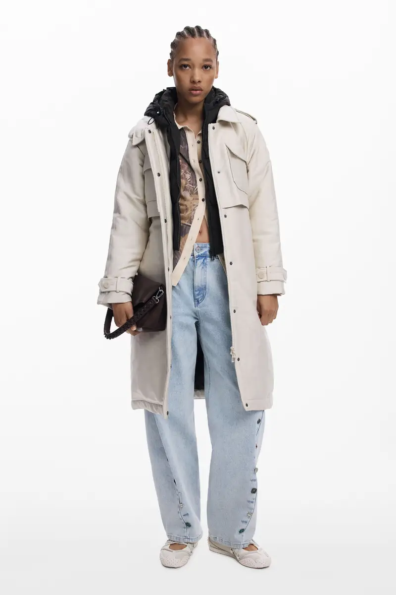 Light long padded jacket