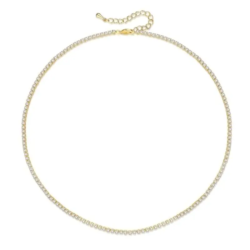LILIE&WHITE Collana Tennis Placcata Oro, Anallergica e Resistente all'Ossidazione, Elegante Collana con Zirconi
