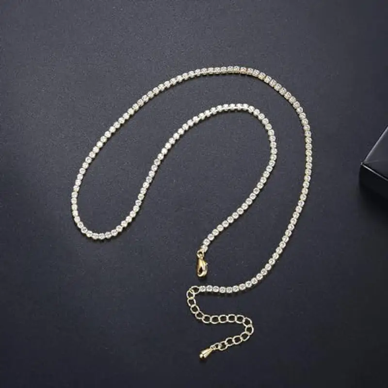 LILIE&WHITE Collana Tennis Placcata Oro, Anallergica e Resistente all'Ossidazione, Elegante Collana con Zirconi miniatura 2