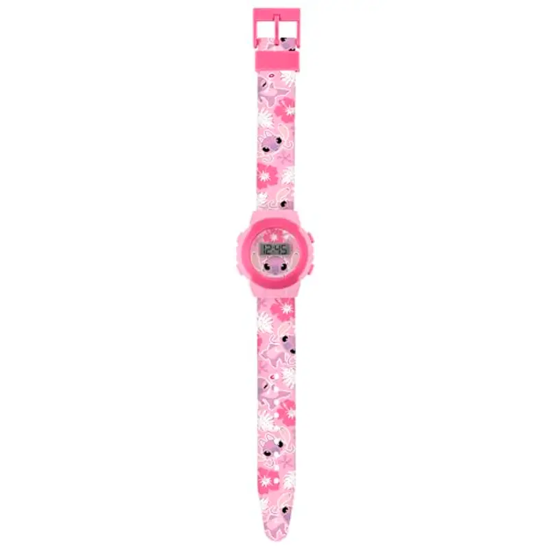 Lilo and Stitch - Orologio digitale al quarzo con cinturino in silicone tropicale, motivo: angelo, colore: rosa, LAS4141ARG, rosa, Disney miniatura 2