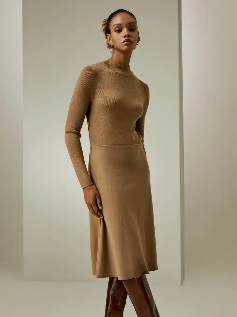 Abiti In Lana Pura Calore E Morbidezzain Lana In Lana Un'Atmosfera Classica Facile Da Abbinare Ocra