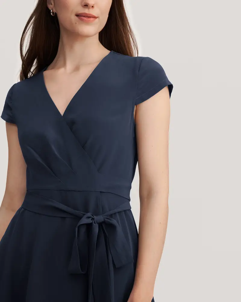 Abito In Seta IT Donna Cravatta A Portafoglio Blu-Marino 38-40