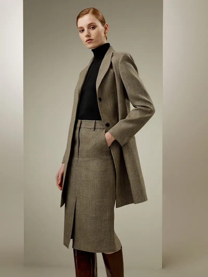 Blazer Di Seta Maniche Lunghegiacca Lungamisto Seta-Lana Misto Seta-Lana Leggero E Traspirante Ecologico E Non Tossico Lino