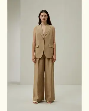 Blazer Femmina Colletto A Bavero Lino Di Seta Di Gelso Ecologico E Non Tossico Per Le Persone Allergiche Quercia