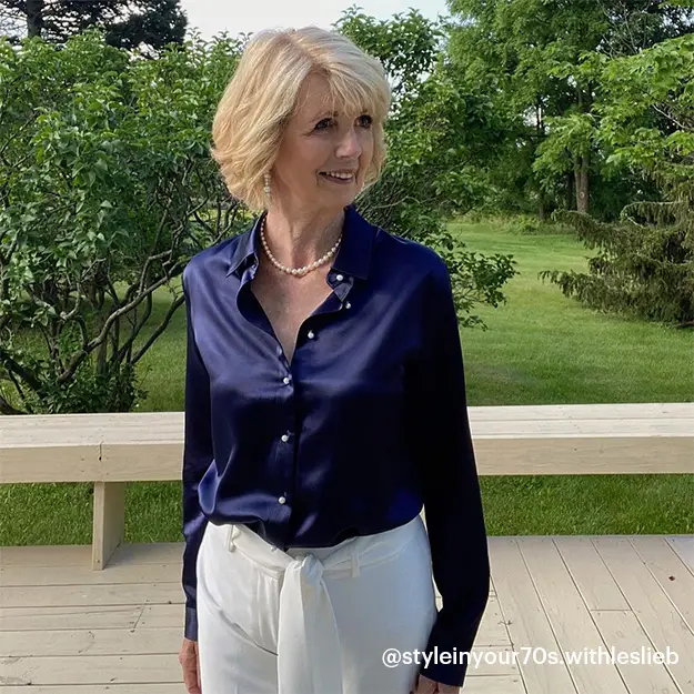 LILYSILK Bluse Donna Blu 2924553